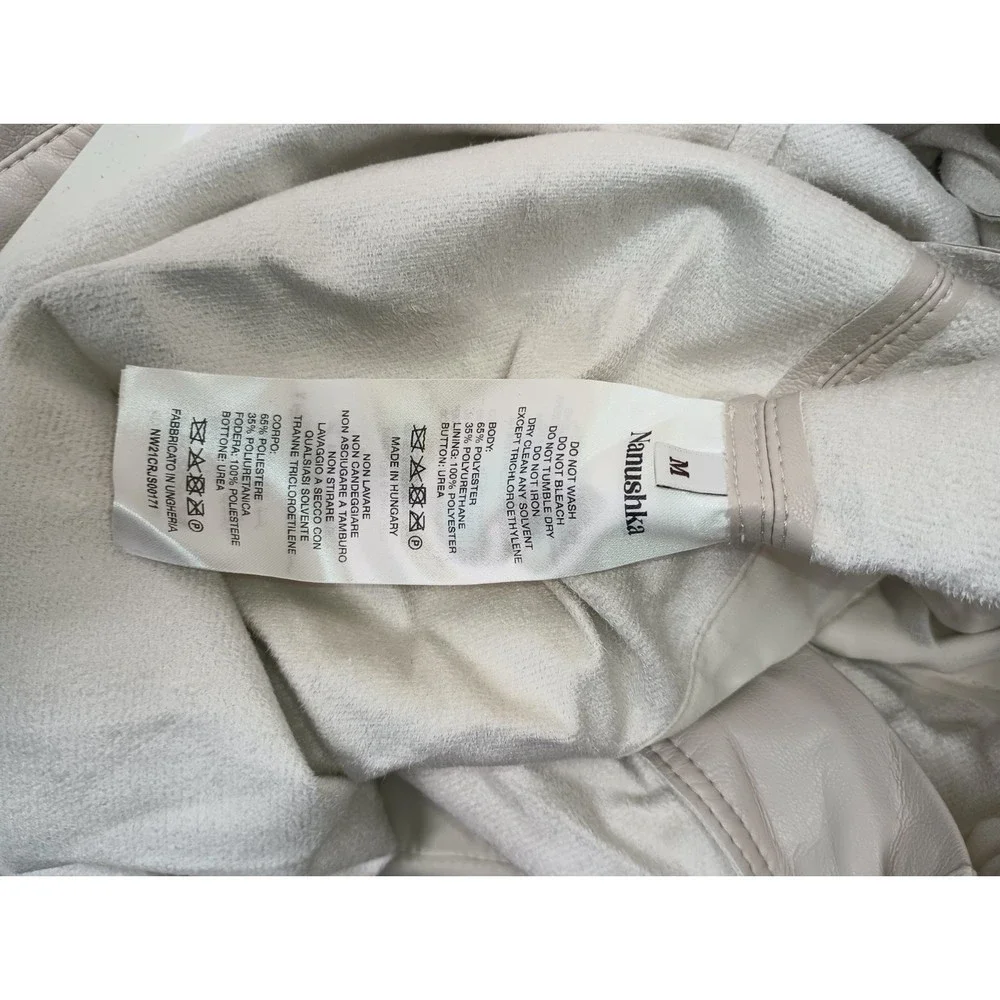 Nanushka Women's Ashton Jumpsuit Vegan Leather Creme Size Medium - Picture 7 of 7